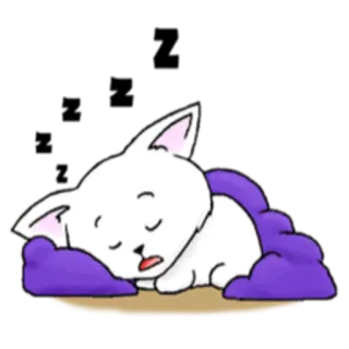 😴 chat, dormir, chaton, animal, animal de compagnie, mignon, dessin animé telegram sticker