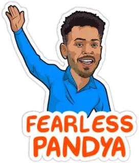 🏏 FEARLESS PANDYA Cartoon, Sticker, Furchtlos, Pandya telegram sticker