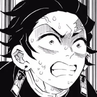 🔥 Tanjiro Kamado Demon Slayer Anime, Manga, Demon Slayer, Tanjiro, Kamado, Ausdruck, Schweiß whatsapp sticker
