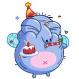🥳 celebration, cartoon, party, cake, cute, happy telegram sticker