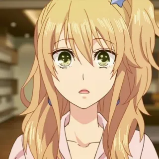 😦 anime, blonde, girl, cute whatsapp sticker