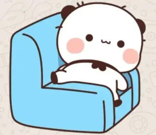 👨‍🦯 Panda, Uroczy, Kanapa, Zrelaksowany, Kawaii telegram sticker