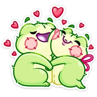 ☺️ fofo, amor, desenho animado, animais, amizade, abraço, kawaii telegram sticker