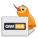 💦 QIWI HUB Kiwi, Vogel, Logo, Hub, Qiwi whatsapp sticker