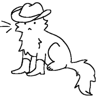 🤠 cat, cowboy, boots, hat, cartoon, animal telegram sticker