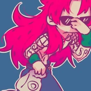 😎 dibujo animado, personaje, gafas de sol, tatuaje, arte digital telegram sticker