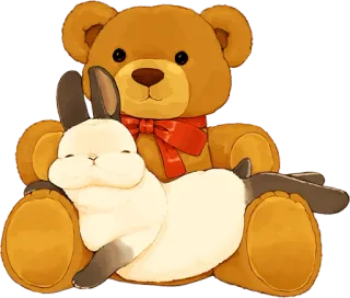 🐰 Teddybär, Hase, süß, Stofftier, Tier, Kaninchen, Spielzeug whatsapp sticker