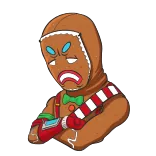 ☹️ gingerbread man, angry, cartoon telegram sticker