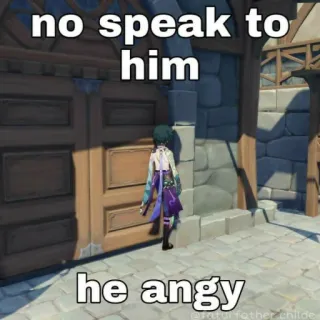 😡 Xiao Genshin Impact no speak to him he angy game, anime, xiao, angry, genshin telegram sticker
