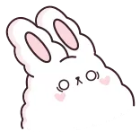 😳 thỏ, dễ thương, hoạt hình, động vật, mềm mại telegram sticker