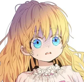 🤍 anime, girl, character, blonde hair, blue eyes, worried whatsapp sticker