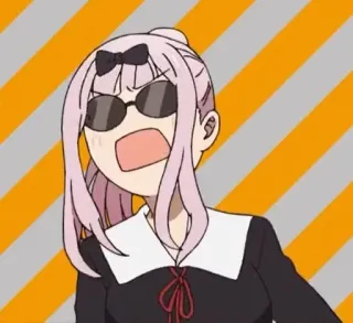 🌟 Chika Fujiwara Kaguya-sama: Love Is War Anime, Zonnebril, Geschrokken, Chika Fujiwara, Kaguya-sama: Love Is War telegram sticker
