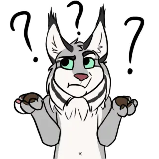 ❓ gato, confuso, pergunta, incerto, animal, desenho animado, pensando telegram sticker