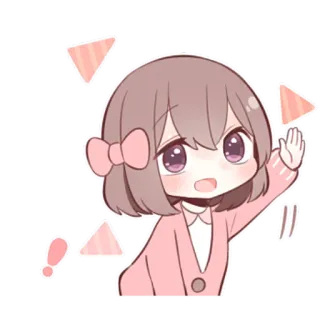 ✋ cute, kawaii, cartoon, girl, sticker, animated telegram sticker