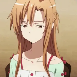 💞 Asuna Yuuki Sword Art Online anime, girl, annoyed, portrait, asuna, sword art online whatsapp sticker