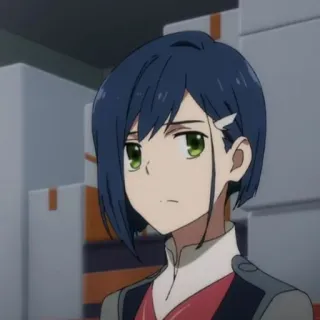 🍢 Ichigo Darling in the Franxx อนิเมะ, ตัวละคร, ผู้หญิง, อิจิโกะ, ผมสีฟ้า telegram sticker