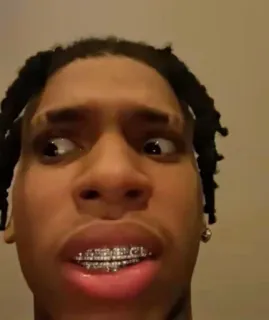 😐 NLE Choppa rappeur, musique, visage, expression, drôle telegram sticker