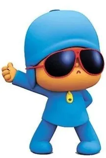 🕳 Pocoyo Desenho animado, Criança, Joinha, Óculos de sol, Azul telegram sticker