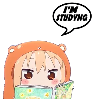 📚 I'M STUDYNG Anime, Études, Ours, Sweat à capuche, Livre whatsapp sticker
