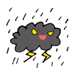🌧 nube, tormenta, rayo, enojado, clima whatsapp sticker