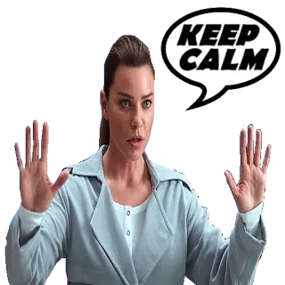 🙌 KEEP CALM ruhig, bleib ruhig, Frau, Sprechblase telegram sticker