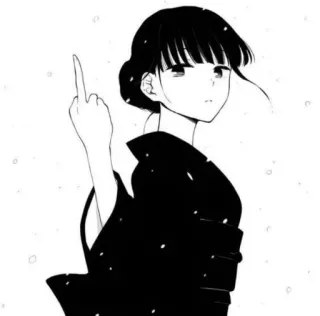 🖕 anime, middle finger, girl, offensive, rude, woman, portrait telegram sticker
