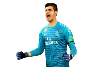 1️⃣ fútbol, portero, deportes, atleta, celebración, Courtois whatsapp sticker