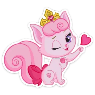 ❤️ mignon, rose, princesse, chat, animal, coeur, kawaii telegram sticker