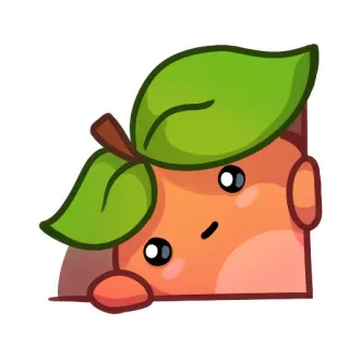 😶 peach, fruit, cute, kawaii, sticker, peek, cartoon telegram sticker