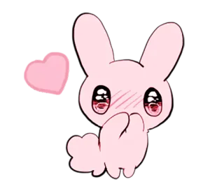 😳 fofo, coelho, kawaii, coração, adorável, rosa telegram sticker