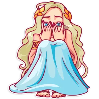 😨 woman, worried, sad, fearful, cartoon, girl telegram sticker