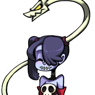 ☺️ Squigly Skullgirls video game, fighting game, zombie, skullgirl telegram sticker