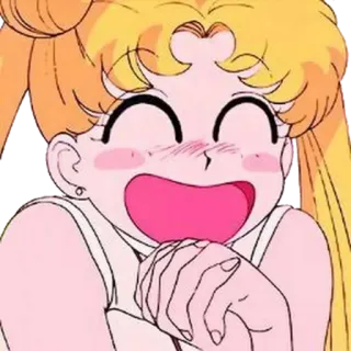 😍 Sailor Moon อนิเมะ, ผู้หญิง, มีความสุข, ยิ้ม, การ์ตูน, ร่าเริง telegram sticker