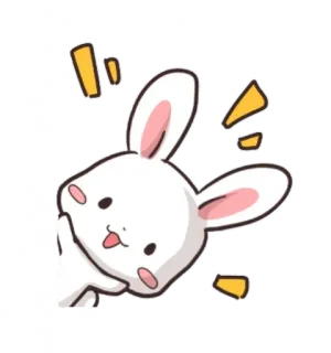 😛 lapin, mignon, dessin animé, animal whatsapp sticker
