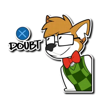 🤨 DOUBT duda, nerd, zorro, dibujo animado, gafas, pajarita telegram sticker