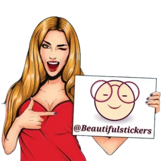 😉 @Beautifulstickers sticker, woman, cartoon, glasses, emoji, social media telegram sticker