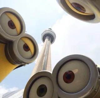 😳 Minions Minions, Cartoon, Gebäude, Turm, CN Tower telegram sticker