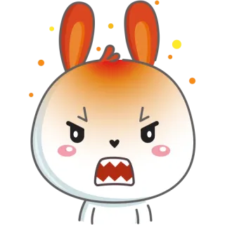😡 wütend, Cartoon, Hase, verärgert, gereizt telegram sticker