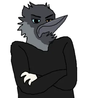 😠 uccello, corvo, cartone animato, animale, antropomorfo telegram sticker
