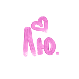 ❤️ No non, négatif, rose, refus, rejet telegram sticker