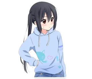 🤔 Anime, Chica, Dibujo animado, Gato, Corazón, Lindo telegram sticker