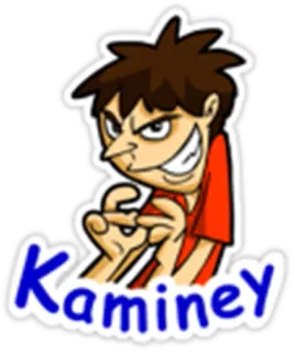 😛 Kaminey cartone animato, uomo, furbo, personaggio, sorrisetto telegram sticker