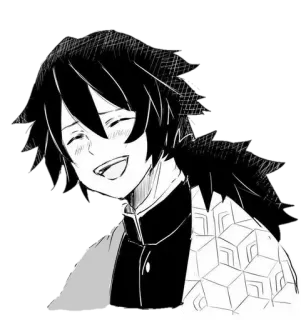 🌟 Giyu Tomioka Demon Slayer Anime, Manga, Kimetsu no Yaiba, Giyu Tomioka, Personaje, Sonriendo telegram sticker