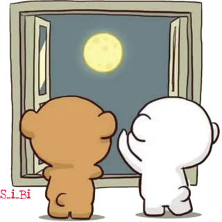 🌖 animali, orso, amore, luna, carino telegram sticker