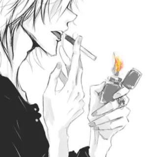🚬 Fumar, Cigarrillo, Encendedor, Anime, Manga telegram sticker