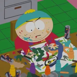 🧐 Eric Cartman South Park South Park, Eric Cartman, Cartone animato, Animazione, Illustrazione, Pittura telegram sticker
