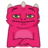 👐 Monstro, Desenho animado, Fofo, Rosa, Presunçoso whatsapp sticker