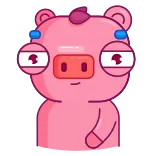 😏 cartoon, pig, sticker, pink whatsapp sticker
