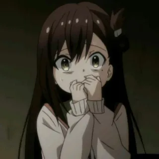 📀 Anime, besorgt, Cartoon, Anime Mädchen, Mädchen, verängstigt telegram sticker