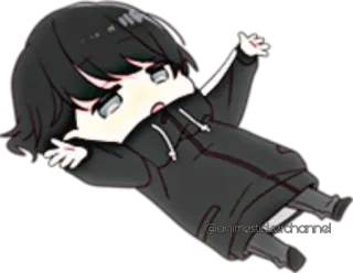 🥺 anime, chibi, dab, character, cute telegram sticker